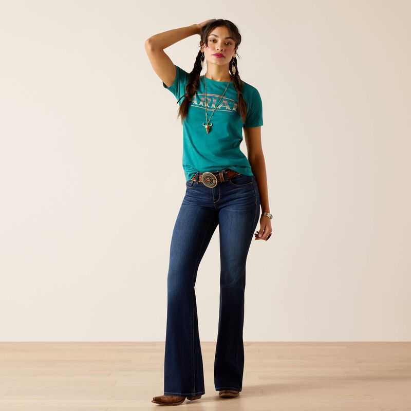 Ariat Serape Style T-Shirt Dark Turquoise | 674CPWQXO