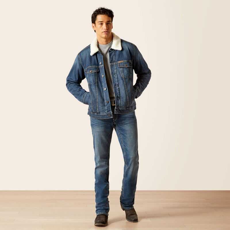 Ariat Sherpa Lined Trucker Jacket Blue / Blue | 385VNEOXZ