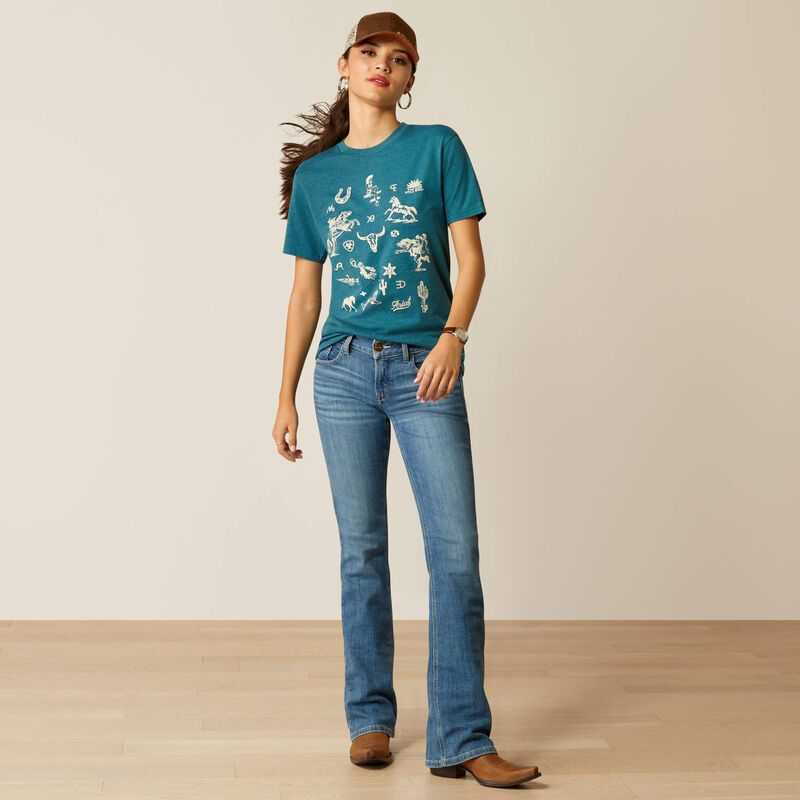 Ariat Sketch Pad T-Shirt Deep Sea Heather | 129YNREKD