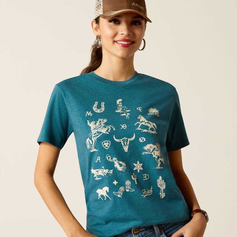 Ariat Sketch Pad T-Shirt Deep Sea Heather | 129YNREKD