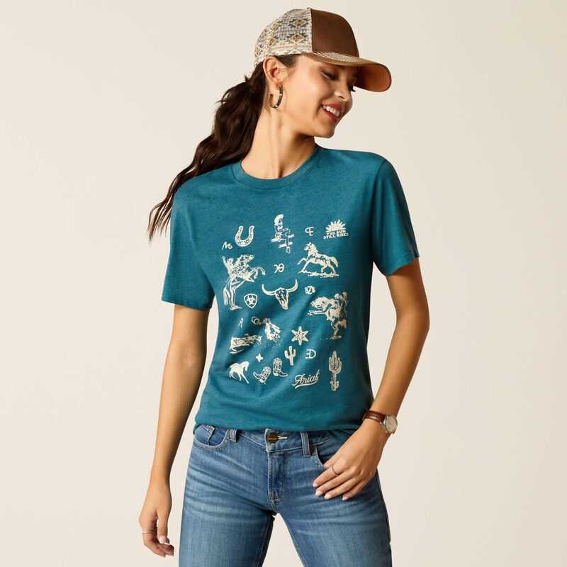 Ariat Sketch Pad T-Shirt Deep Sea Heather | 129YNREKD