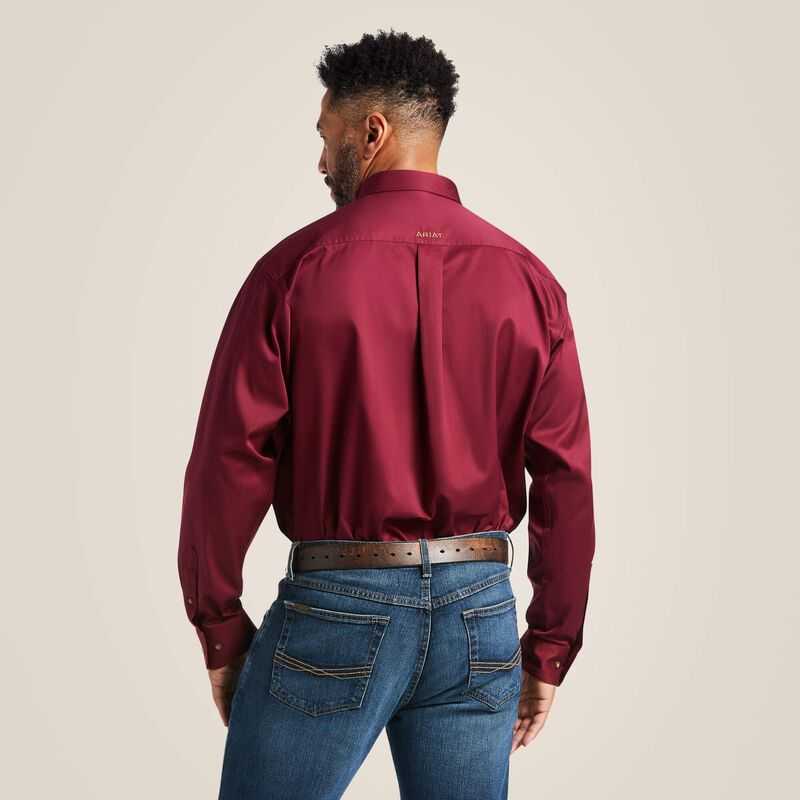 Ariat Solid Twill Classic Fit Shirt Burgundy | 013BHKTVD