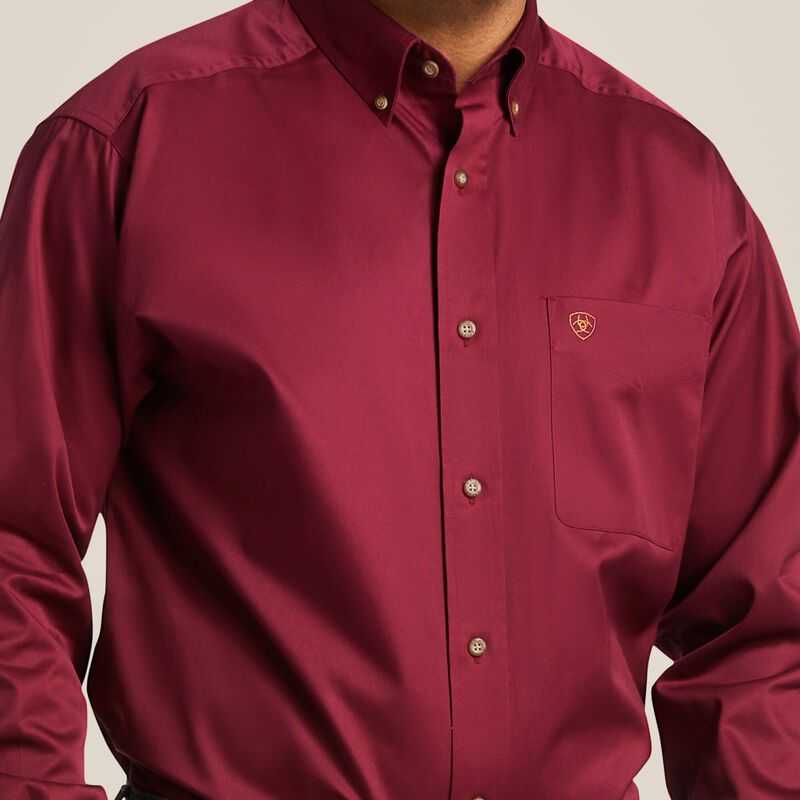 Ariat Solid Twill Classic Fit Shirt Burgundy | 013BHKTVD