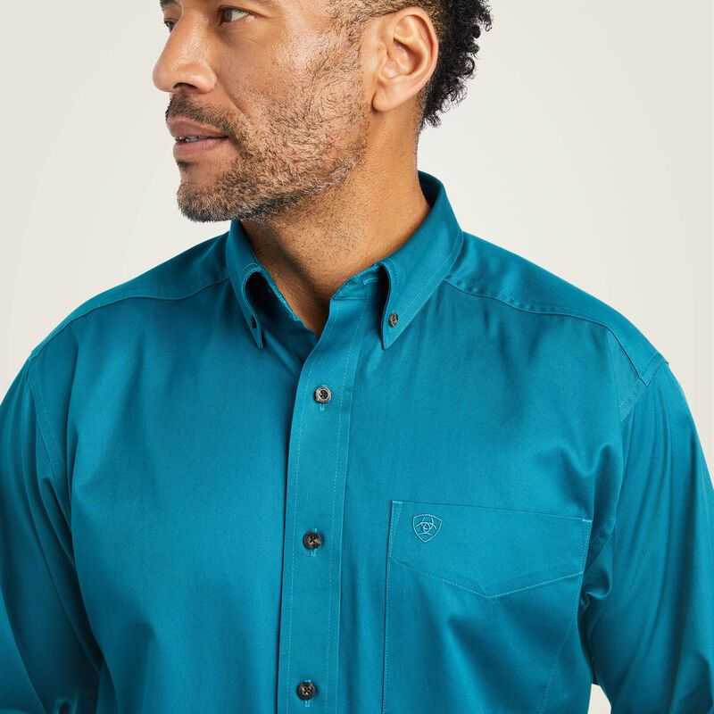 Ariat Solid Twill Classic Fit Shirt Ocean Depths | 024OBQVHA