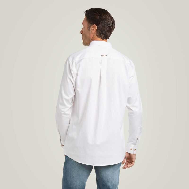 Ariat Solid Twill Fitted Shirt White | 340UPXZMB