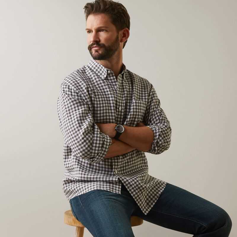 Ariat Sonoma Shirt Banyan Bark Check | 367HQMCOD