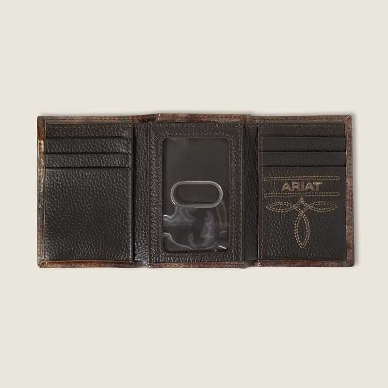 Ariat Southwest Outline Trifold Wallet Brown | 345MNRVDZ