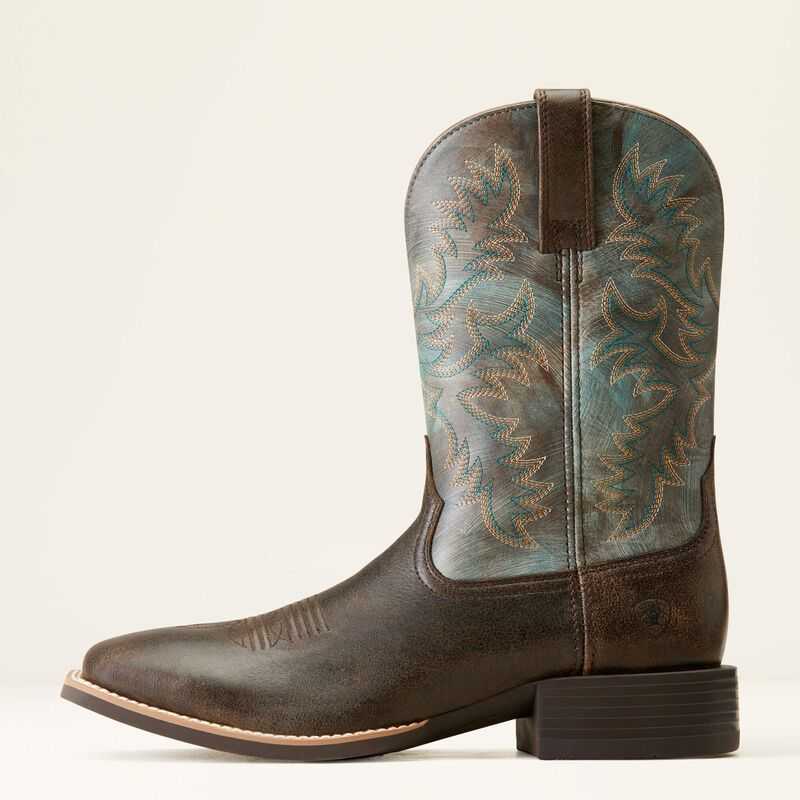 Ariat Sport Latigo Western Boot Chocolate Brown | 684NVDLEY