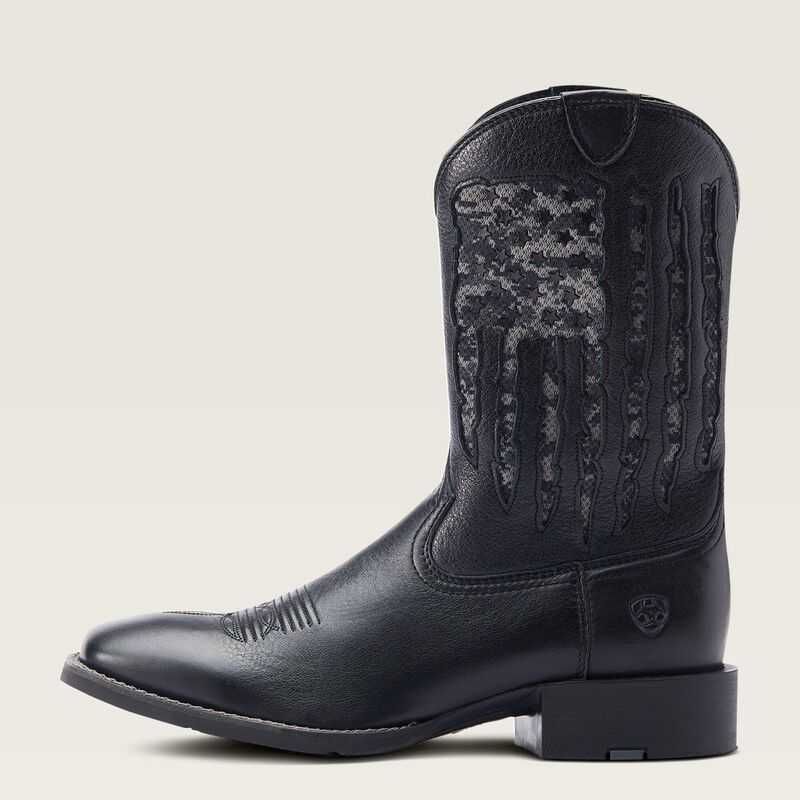 Ariat Sport My Country VentTEK Western Boot Black | 360OQWFSB