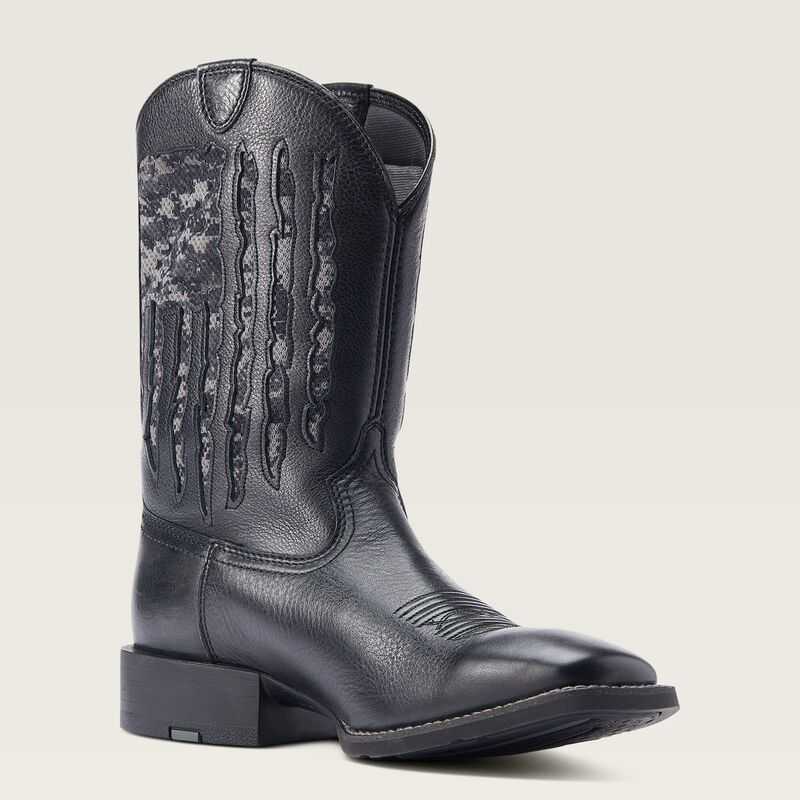 Ariat Sport My Country VentTEK Western Boot Black | 360OQWFSB