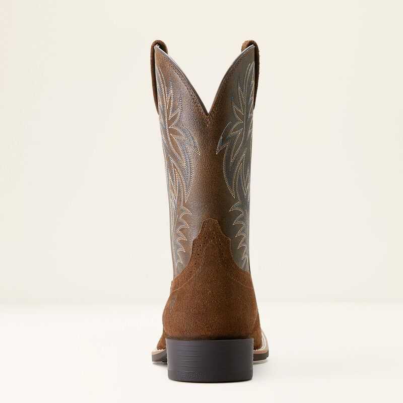 Ariat Sport Wide Square Toe Cowboy Boot Brown | 302ILEWJR