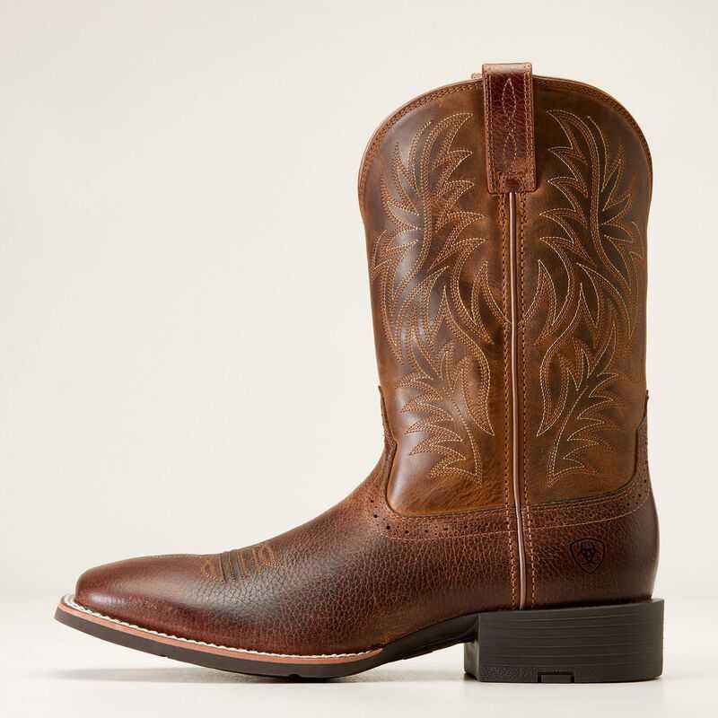 Ariat Sport Wide Square Toe Cowboy Boot Brown | 542WXFEUB