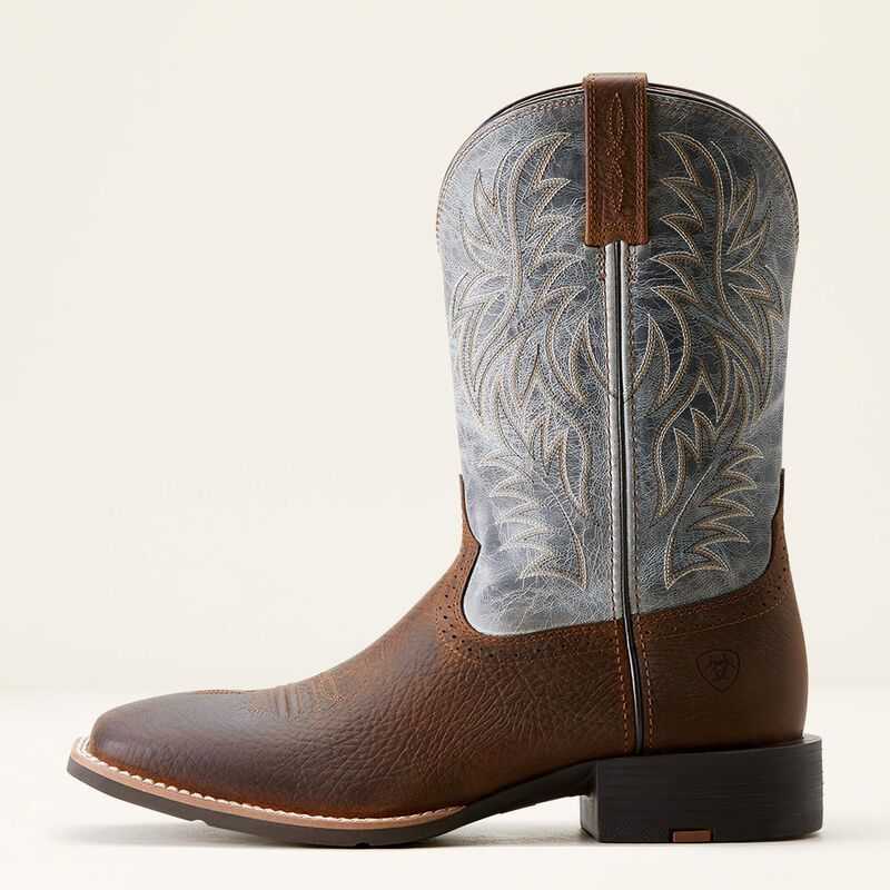 Ariat Sport Wide Square Toe Cowboy Boot Blue | 139MPCHZU