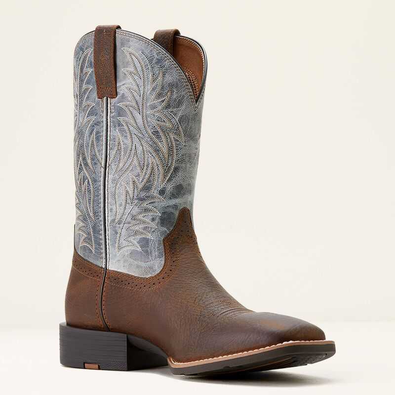 Ariat Sport Wide Square Toe Cowboy Boot Blue | 139MPCHZU