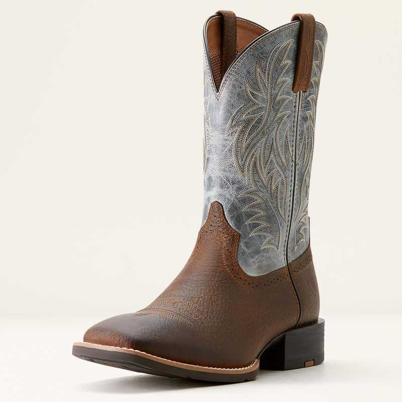 Ariat Sport Wide Square Toe Cowboy Boot Blue | 139MPCHZU