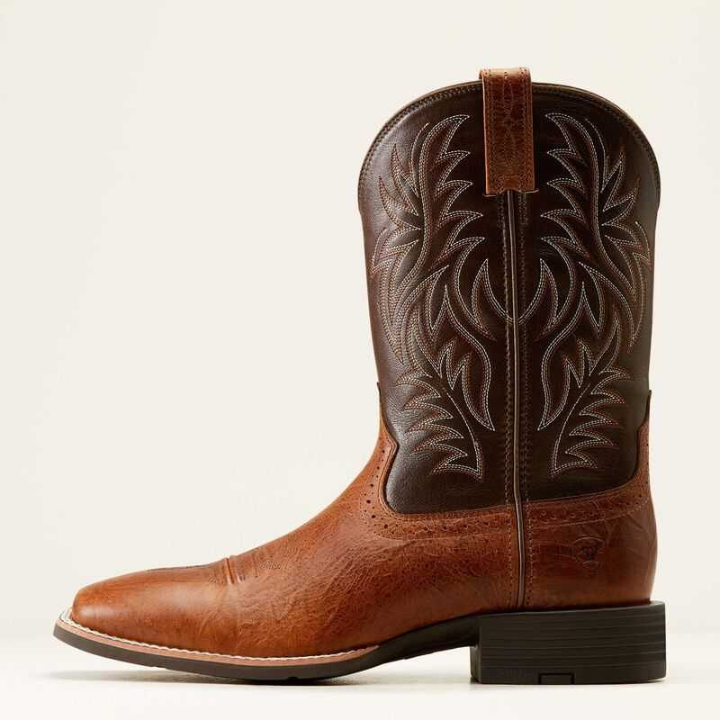 Ariat Sport Wide Square Toe Cowboy Boot Brown | 209PAFUQO