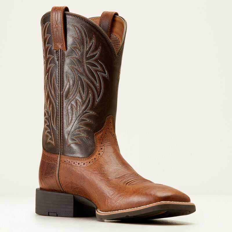 Ariat Sport Wide Square Toe Cowboy Boot Brown | 209PAFUQO