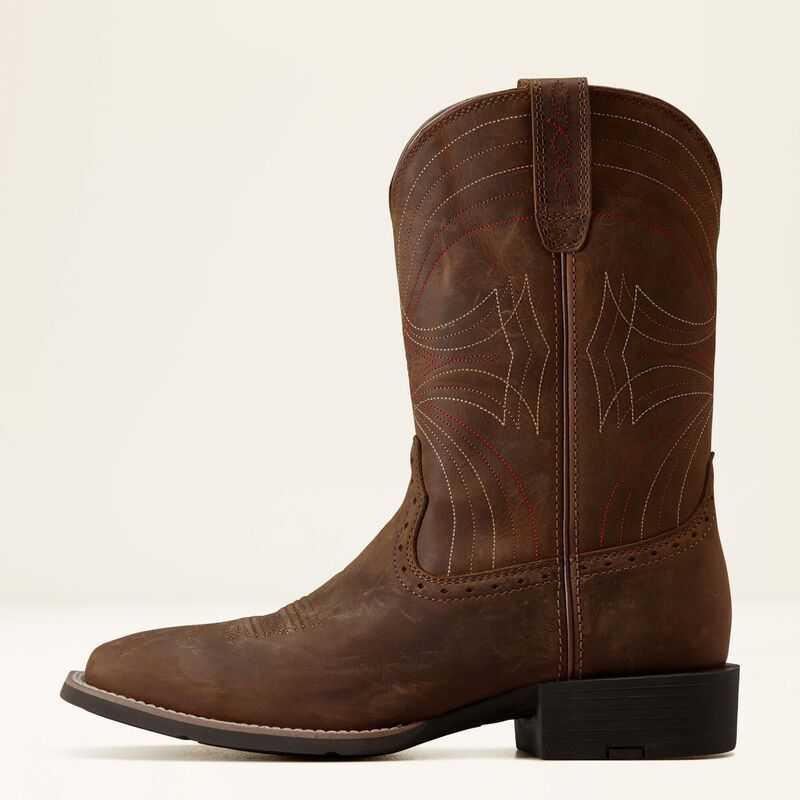 Ariat Sport Wide Square Toe Cowboy Boot Brown | 047EUDCPW