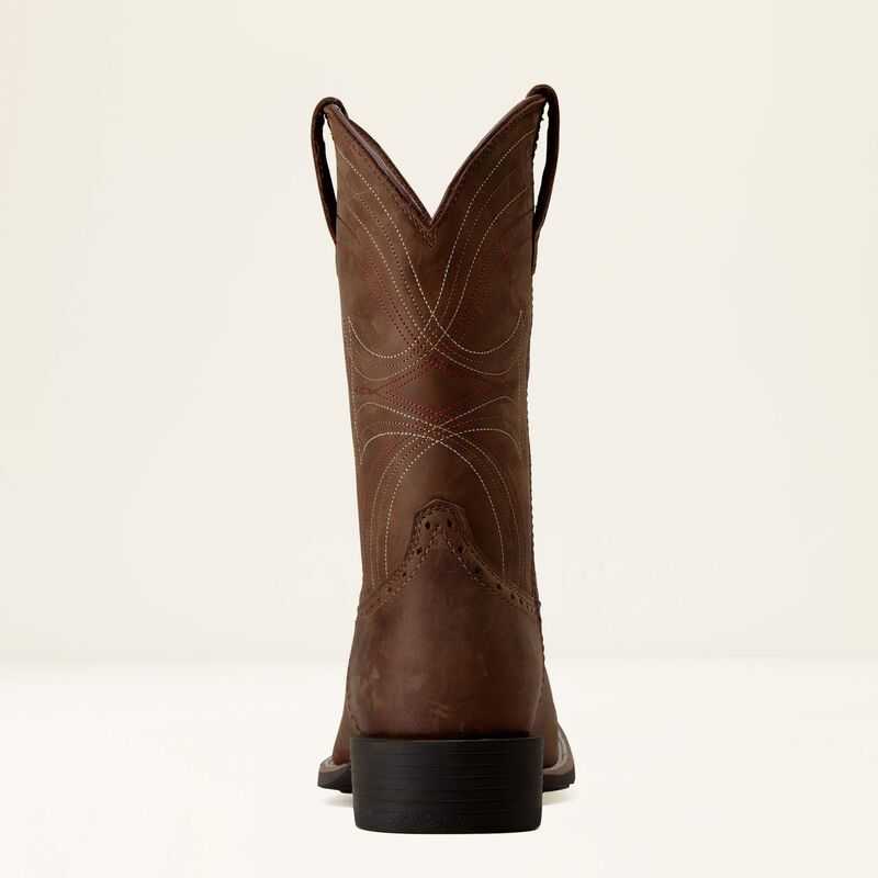 Ariat Sport Wide Square Toe Cowboy Boot Brown | 047EUDCPW