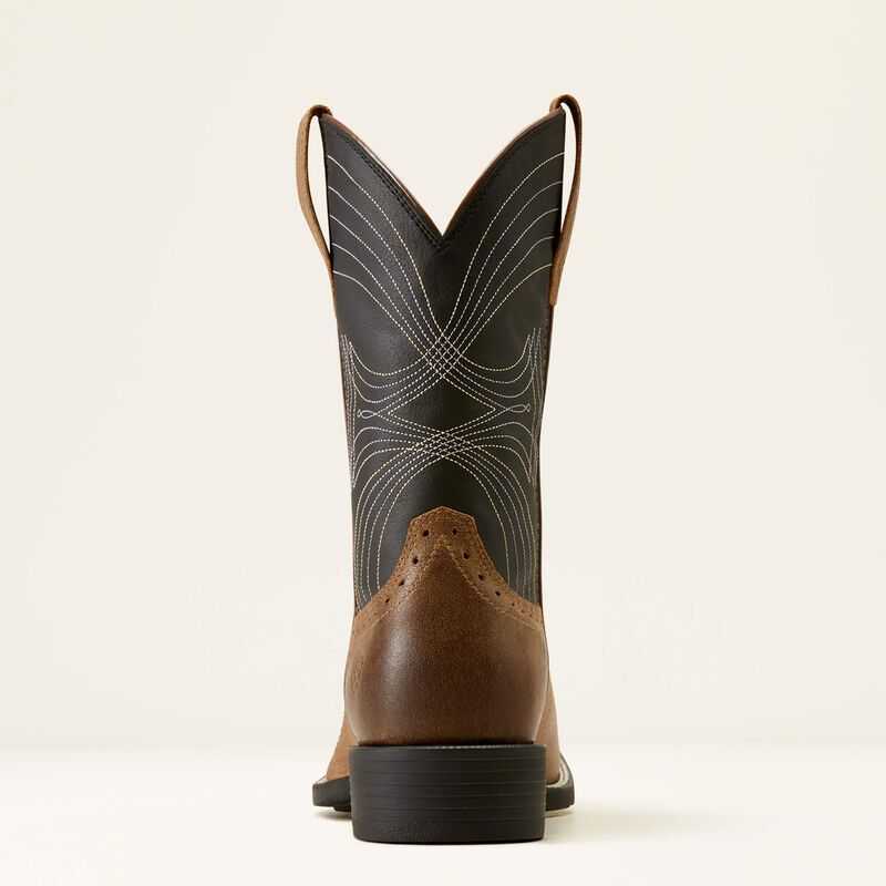 Ariat Sport Wide Square Toe Cowboy Boot Brown / Black | 415WITXFV