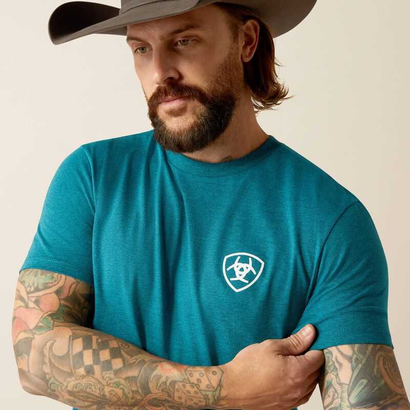 Ariat Stacks T-Shirt Blue Black | 731CZVKAR