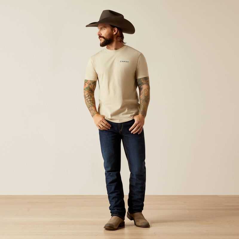 Ariat Stamped Seal T-Shirt Beige | 293JWYRPH