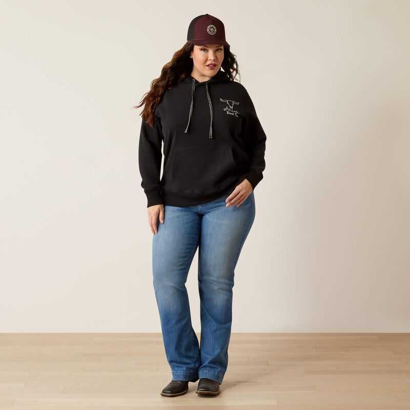 Ariat Steer Stitch Hoodie Black | 314DSAVGK