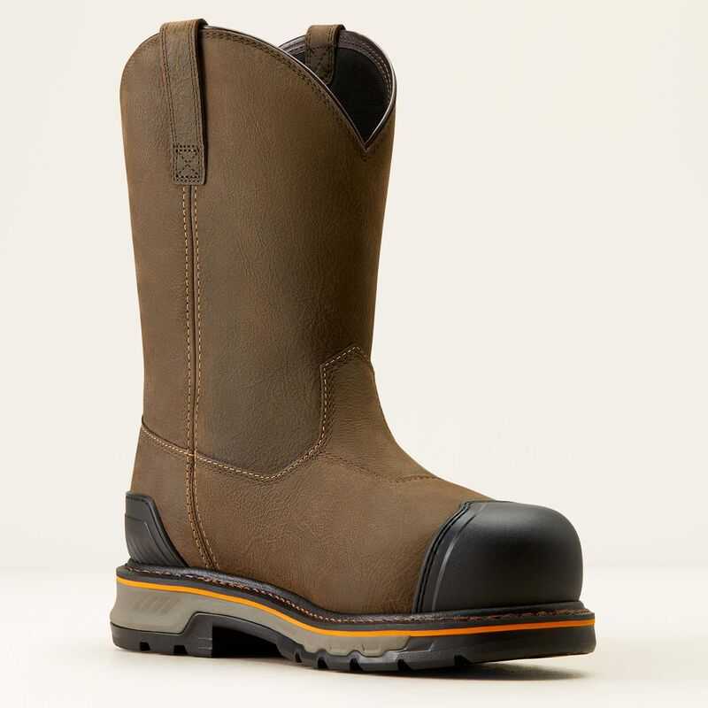 Ariat Stump Jumper Pull-On BOA Waterproof Composite Toe Work Boot Coffee | 974RGHUCS