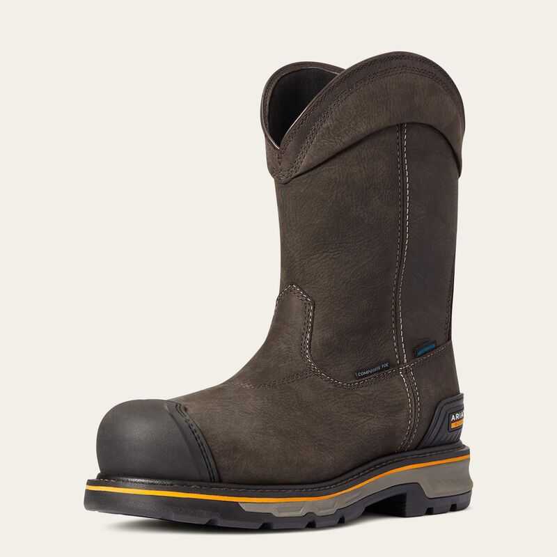 Ariat Stump Jumper Pull-On Waterproof Composite Toe Work Boot Coffee | 568GAEUJV