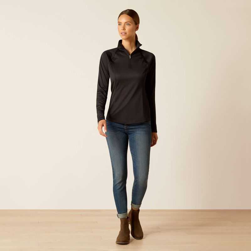 Ariat Sunstopper 3.0 1/4 Zip Baselayer Black | 175KSAGQX