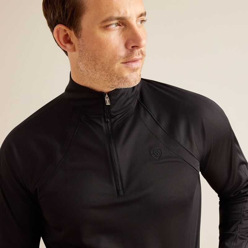 Ariat Sunstopper 3.0 1/4 Zip Baselayer Black | 642SAMUWG