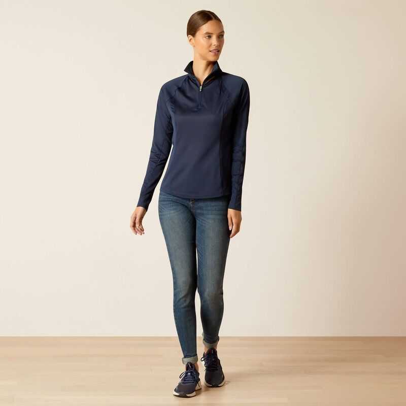 Ariat Sunstopper 3.0 1/4 Zip Baselayer Navy | 207BTGESC