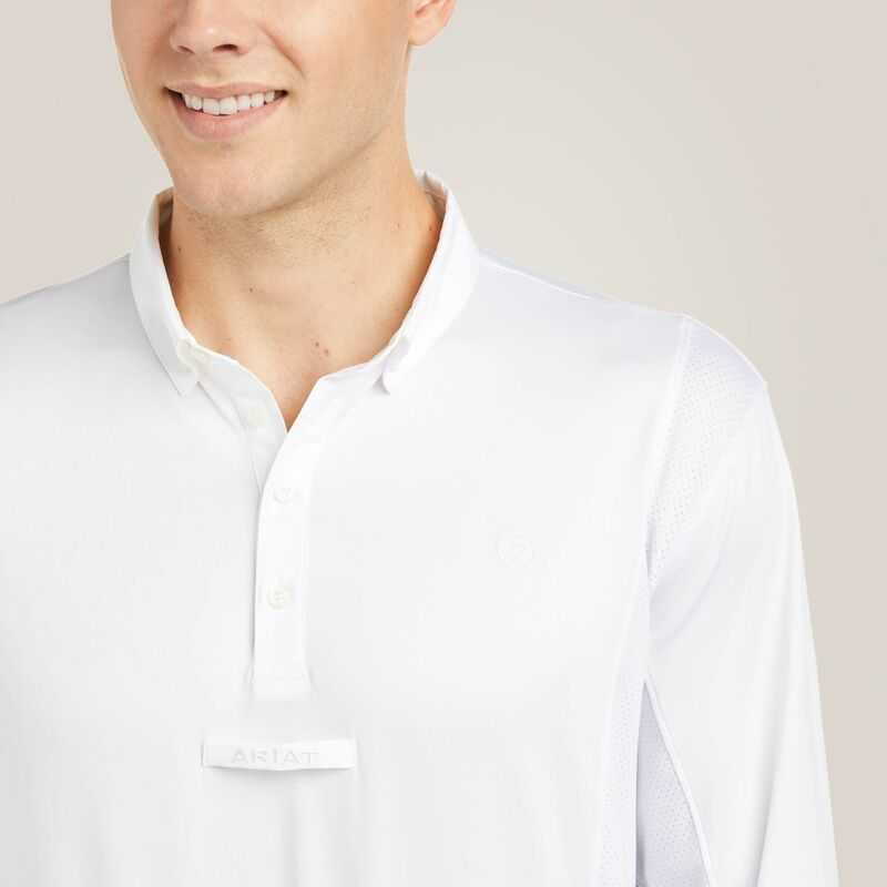 Ariat TEK Long Sleeve Show Shirt White | 548QSCLMF