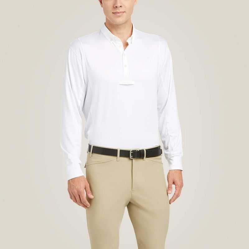 Ariat TEK Long Sleeve Show Shirt White | 548QSCLMF