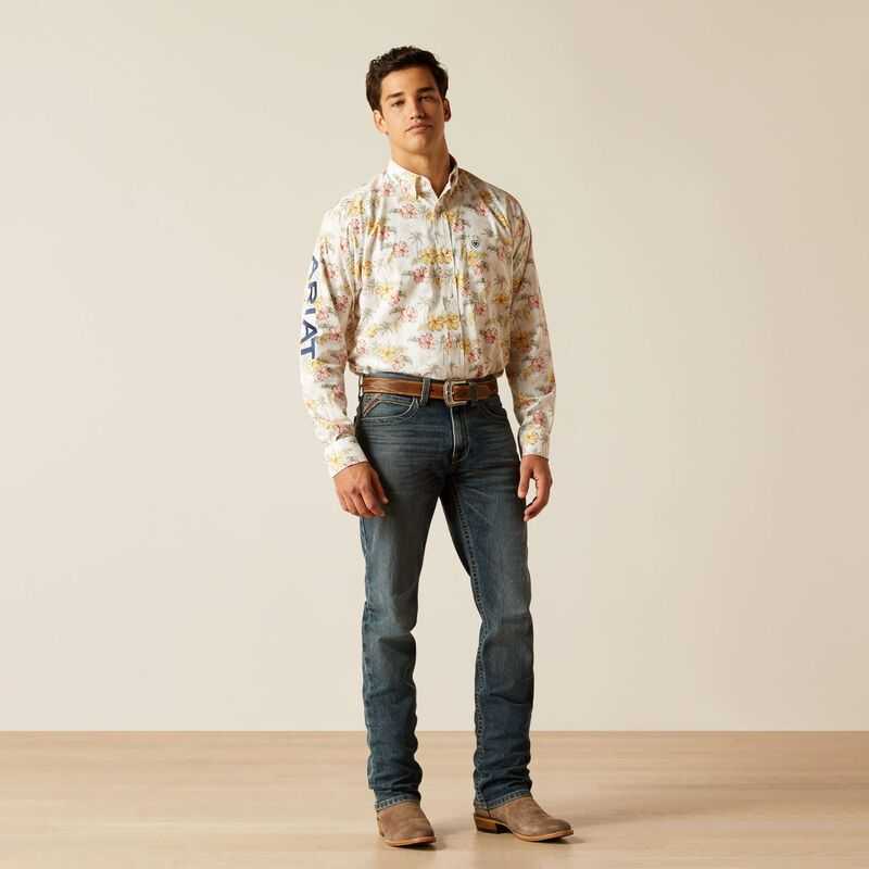 Ariat Team Charlie Classic Fit Shirt Gardenia | 972CKBVJU