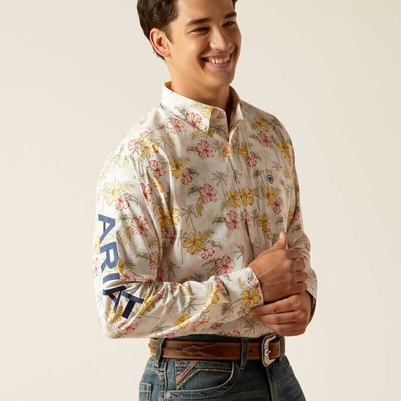 Ariat Team Charlie Classic Fit Shirt Gardenia | 972CKBVJU