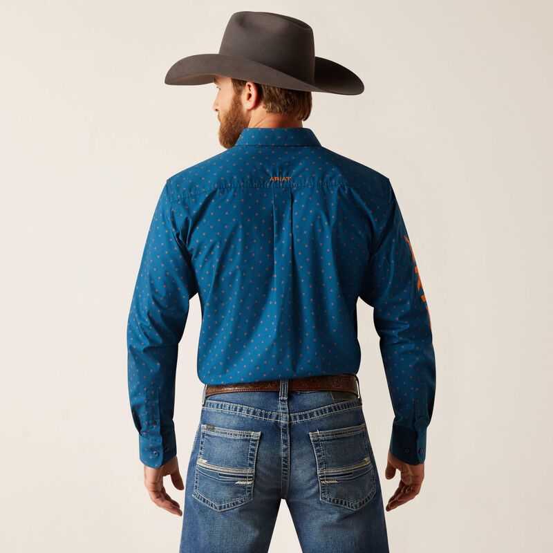 Ariat Team Clarence Fitted Shirt Blue | 476LSYRXT