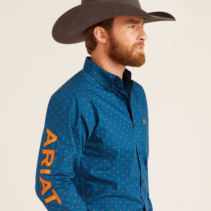 Ariat Team Clarence Fitted Shirt Blue | 476LSYRXT