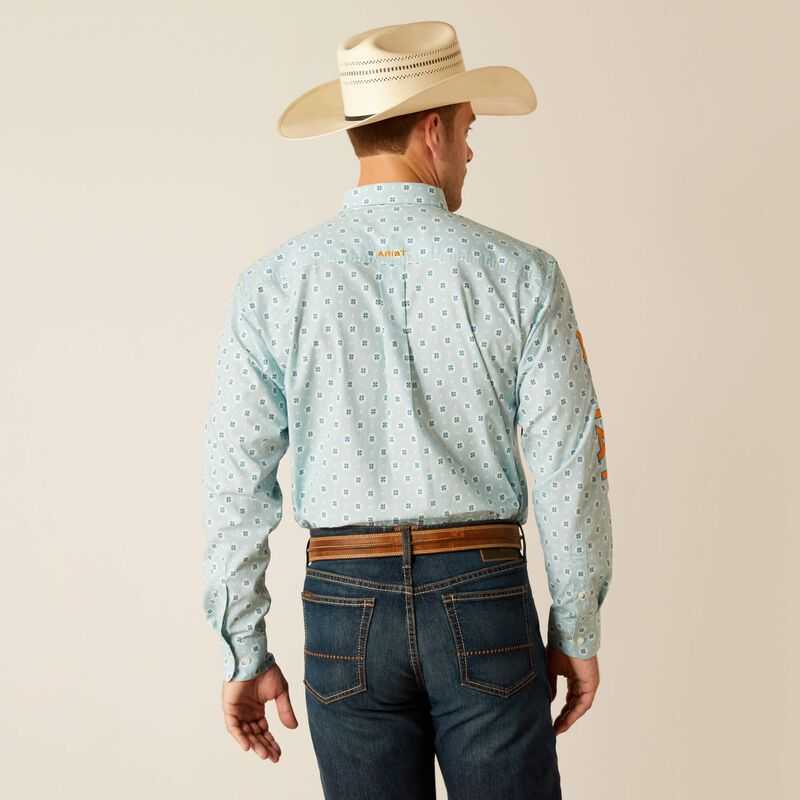 Ariat Team Colton Classic Fit Shirt Light Turquoise | 431NVESHR