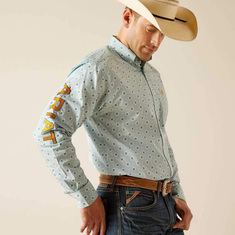 Ariat Team Colton Classic Fit Shirt Light Turquoise | 431NVESHR