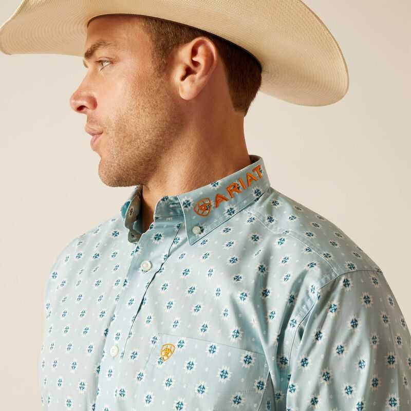 Ariat Team Colton Classic Fit Shirt Light Turquoise | 431NVESHR