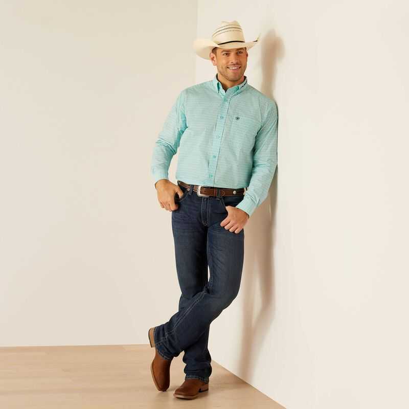 Ariat Team Gian Classic Fit Shirt Light Turquoise | 829GLHSFN