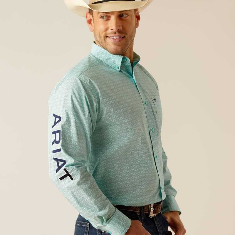 Ariat Team Gian Classic Fit Shirt Light Turquoise | 829GLHSFN