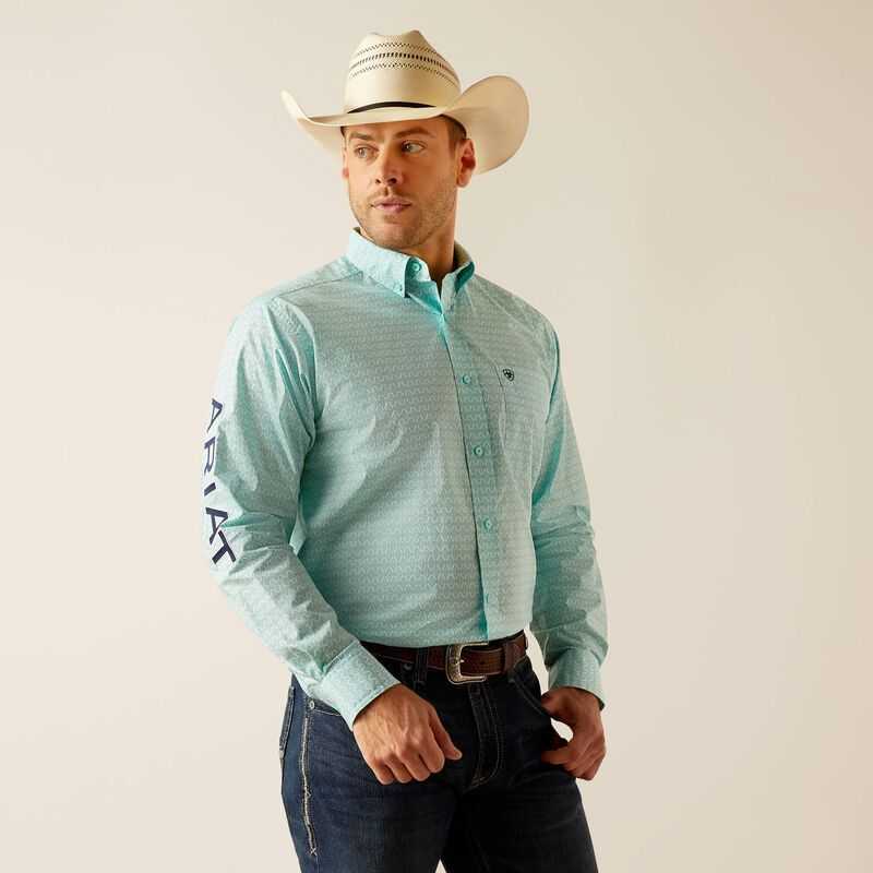 Ariat Team Gian Classic Fit Shirt Light Turquoise | 829GLHSFN