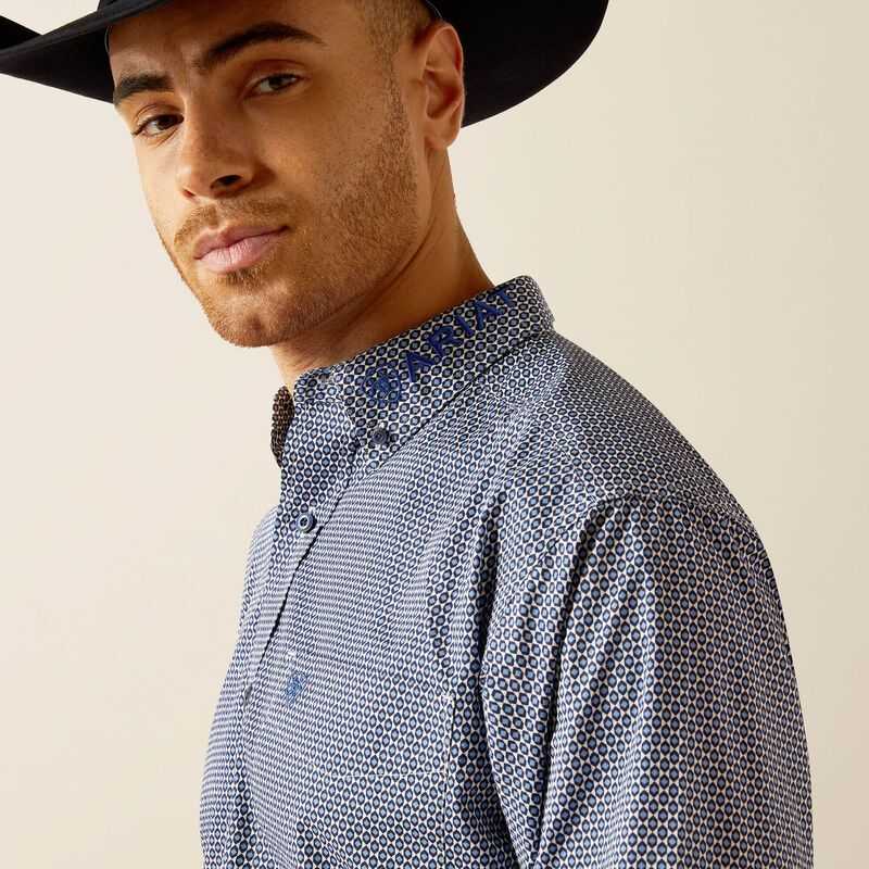 Ariat Team Keenan Classic Fit Shirt Blue / Navy Blue | 897MLWPHK