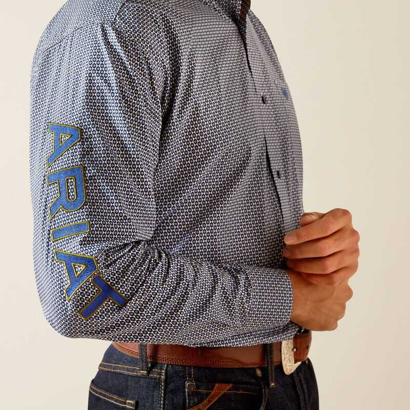 Ariat Team Keenan Classic Fit Shirt Blue / Navy Blue | 897MLWPHK