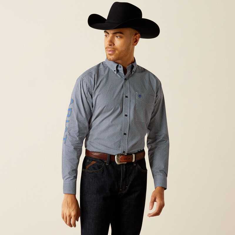 Ariat Team Keenan Classic Fit Shirt Blue / Navy Blue | 897MLWPHK