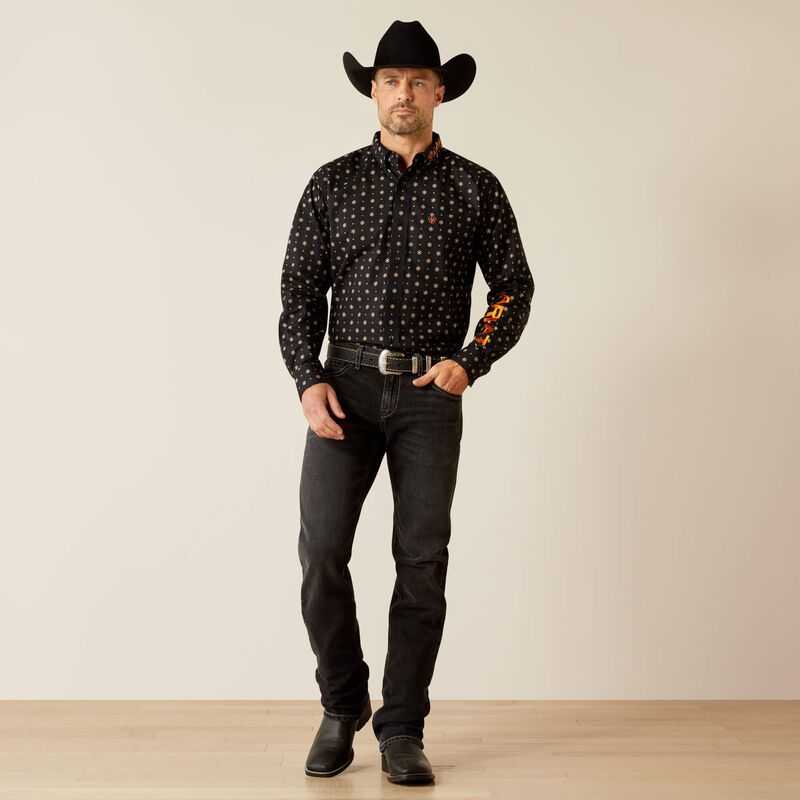 Ariat Team Kelvin Classic Fit Shirt Black / Dark Grey | 871WZQSDX