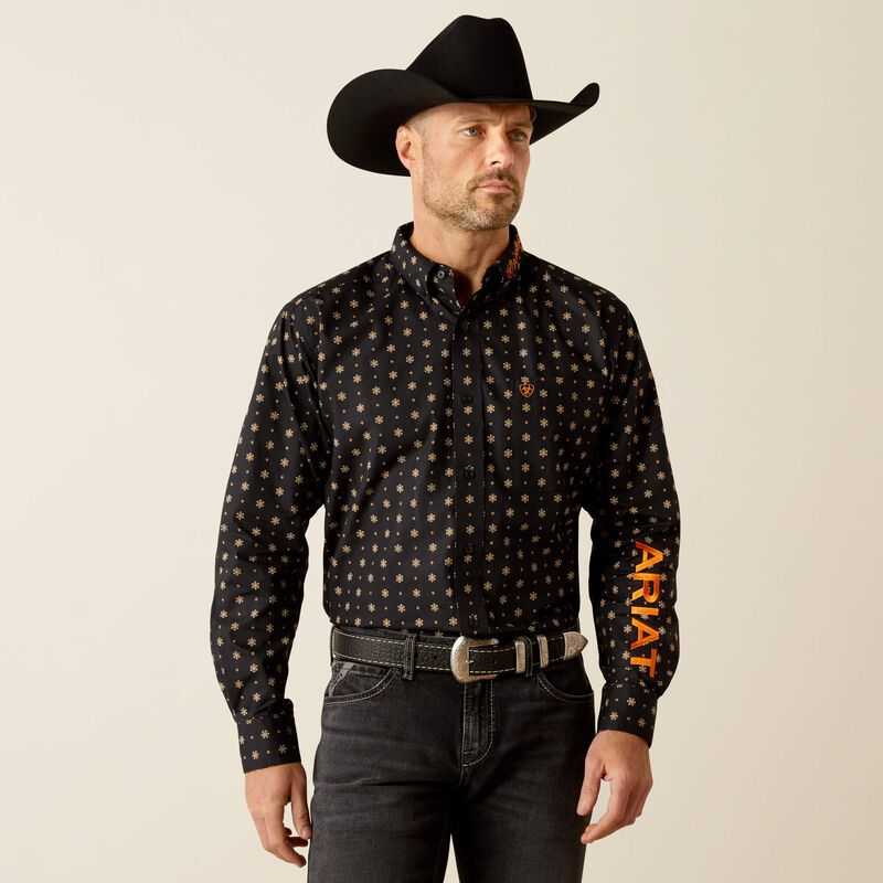 Ariat Team Kelvin Classic Fit Shirt Black / Dark Grey | 871WZQSDX