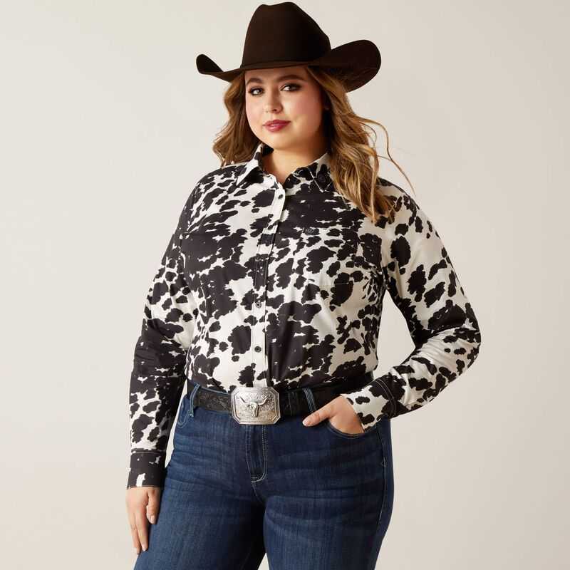 Ariat Team Kirby Stretch Shirt Cow | 740FJQPVN